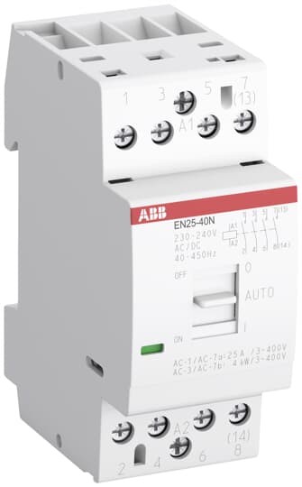 1sae232111r0640 - Контактор ABB EN25-40N-06 модульный с ручным управлением (25а ас-1, 4но), катушка 230в AC/DC - ABB