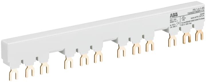1sam201906r1114 - Шинная разводка 3-фазн. PS1-4-1-65 до 65а для 4-х автоматов MS116, MS132, MS132-T, MO132 с 1-м доп. контактом - ABB