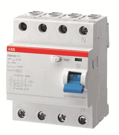 2csf204401r1250 - ABB Выключатель под дифференциальный ток 4 мод. Ф204 А-25 / 0,03 АП-Р