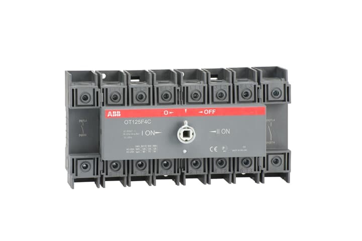 1sca105054r1001 - Рубильник ABB реверсивный OT125F4C до 125а Четырёхполюсный на DIN-рейку, монтажную плату (поставка без ручки)