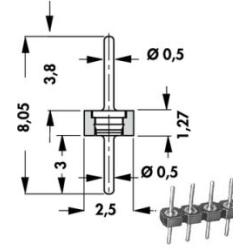 MK LP 41/34 Z Штыревой коллектор MK LP 41 1x34P P2, 54 мм THT луженый — Fischer Elektronik