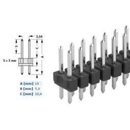 SL 2 104 10 G Штекерный разъем SL 2 104 2x5P P2,54 мм THT позолоченный — Fischer Elektronik