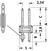 SLP 2/16/129/10G Штекерный разъем SLP 2 16 129 2x5P P2,54 мм THT позолоченный — Fischer Elektronik