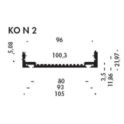 KON 2 220 SA Профиль корпуса KO L=220мм, черный анодированный — Fischer Elektronik