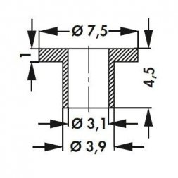 IB 14 Аксессуар для радиатора - изоляционная втулка TO3 Отверстие 3,9 мм +250°C — Fischer Elektronik