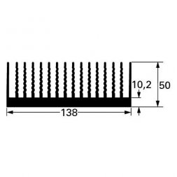 SK 466 1000 AL Радиатор 138х50х1000мм — Fischer Elektronik